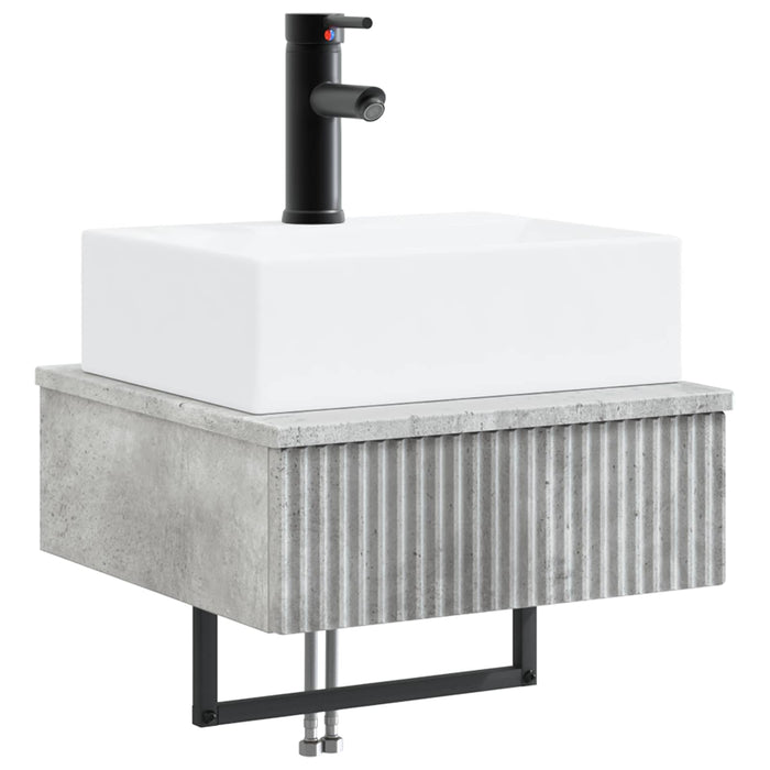 Basin de spălare montat pe perete Gri Beton 40 x 41 x 39 cm - WALTI WALTI