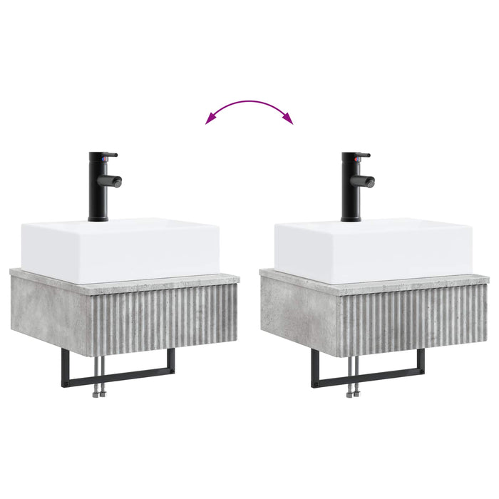 Basin de spălare montat pe perete Gri Beton 40 x 41 x 39 cm - WALTI WALTI