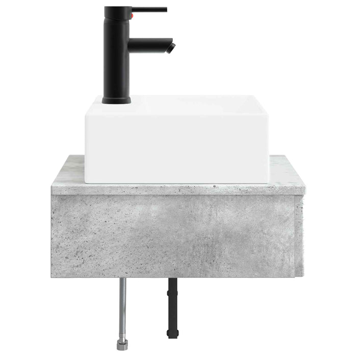 Basin de spălare montat pe perete Gri Beton 40 x 41 x 39 cm - WALTI WALTI