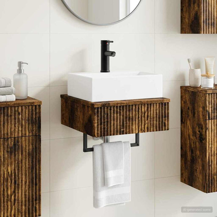 Basin de spălare montat pe perete Stejar fumuriu - WALTI WALTI