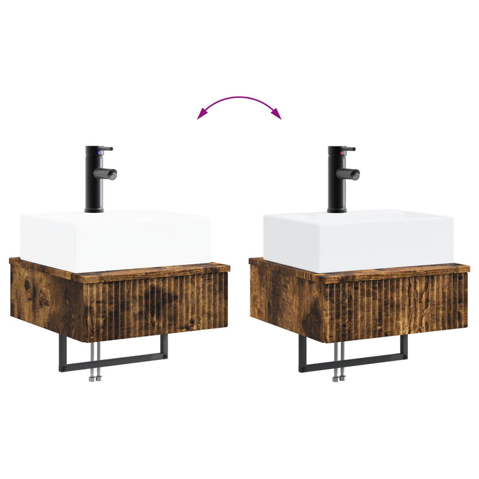 Basin de spălare montat pe perete Stejar fumuriu - WALTI WALTI