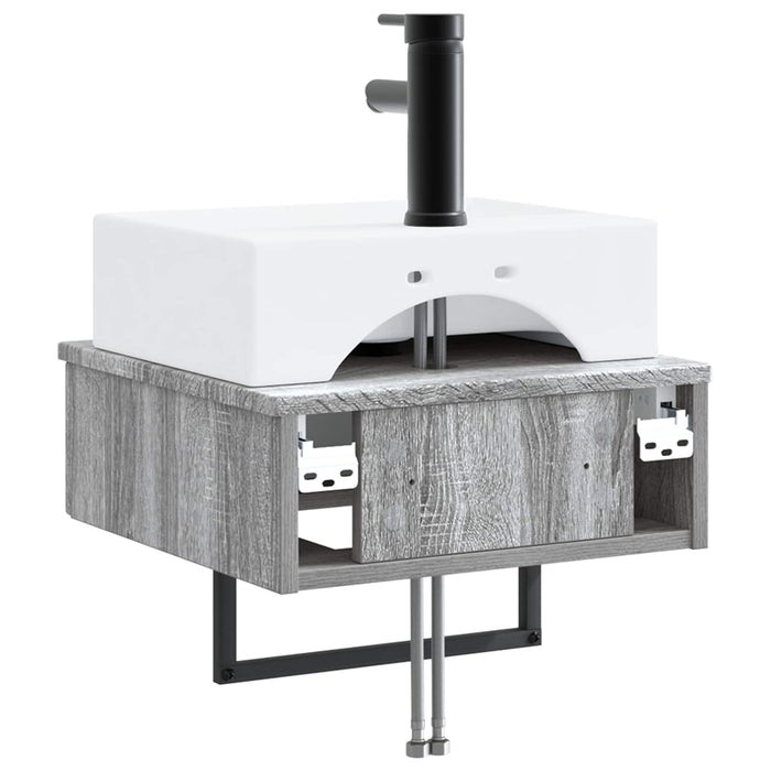 Basin de spălare montat pe perete Sonoma gri 40 x 41 x 39 cm - WALTI WALTI