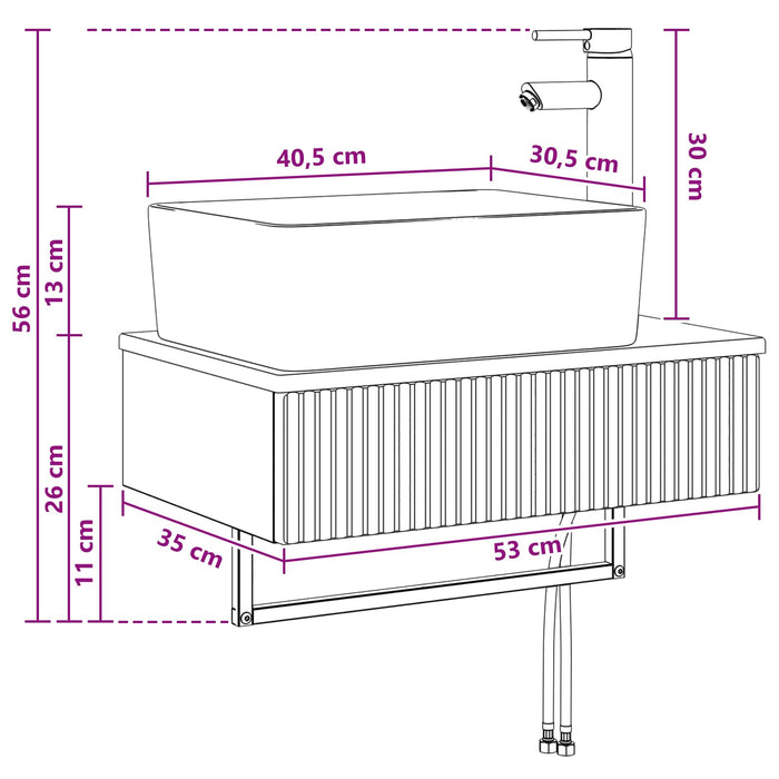 Basin de spălare montat pe perete Alb 53 x 35 x 39 cm - WALTI WALTI