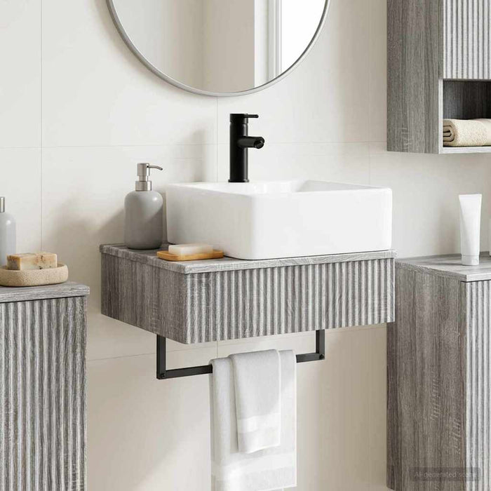 Basin de spălare montat pe perete Sonoma gri 53 x 35 x 39 cm - WALTI WALTI
