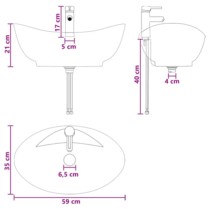 Chiuvetă de baie Crom 59 x 35 x 21 cm Metal - WALTI WALTI