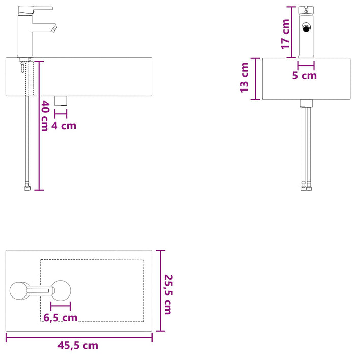 Chiuvetă de baie Crom 45,5 x 25,5 x 13 cm Metal - WALTI WALTI