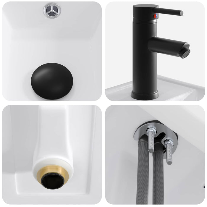 Chiuvetă de baie Negru mat 40,5 x 22,5 x 11,5 cm Metal - WALTI WALTI