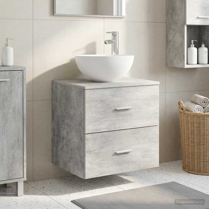 Chiuvetă de baie suspendată Gri Beton 49,5 x 35 x 63 cm - WALTI WALTI
