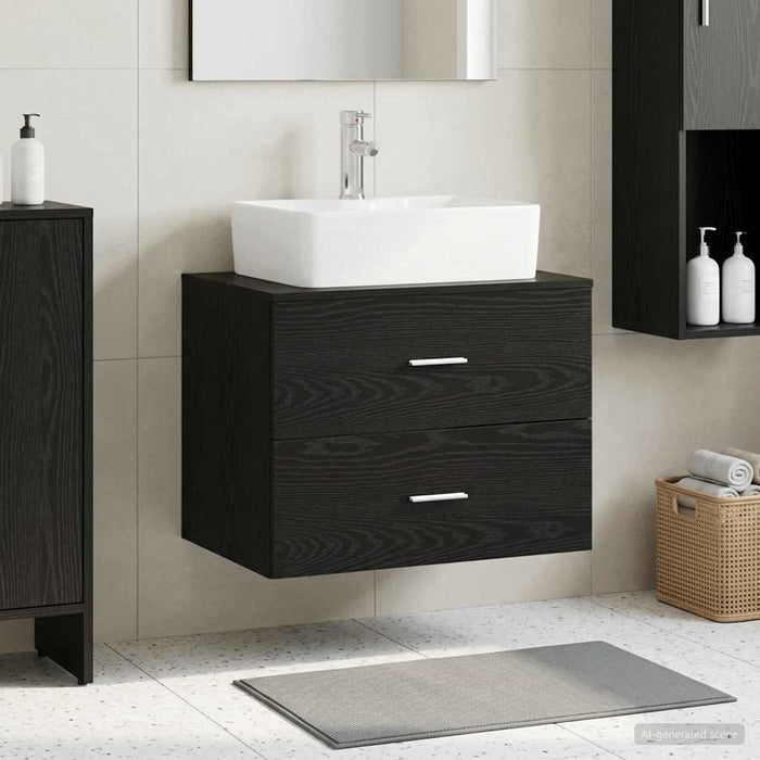 Dulap de baie montat pe perete Stejar Negru 62,5 x 44,5 x 50 cm - WALTI WALTI
