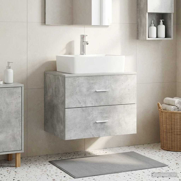 Dulap de baie montat pe perete Gri Beton 62,5 x 44,5 x 50 cm - WALTI WALTI