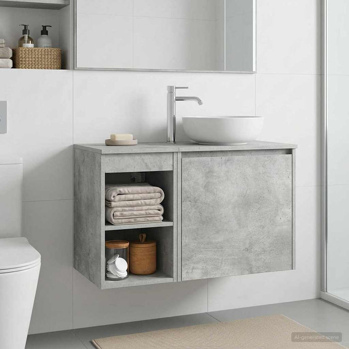 Dulap de Baie Între Gri Beton 30 x 44,5 x 50 cm Lemn prelucrat - WALTI WALTI
