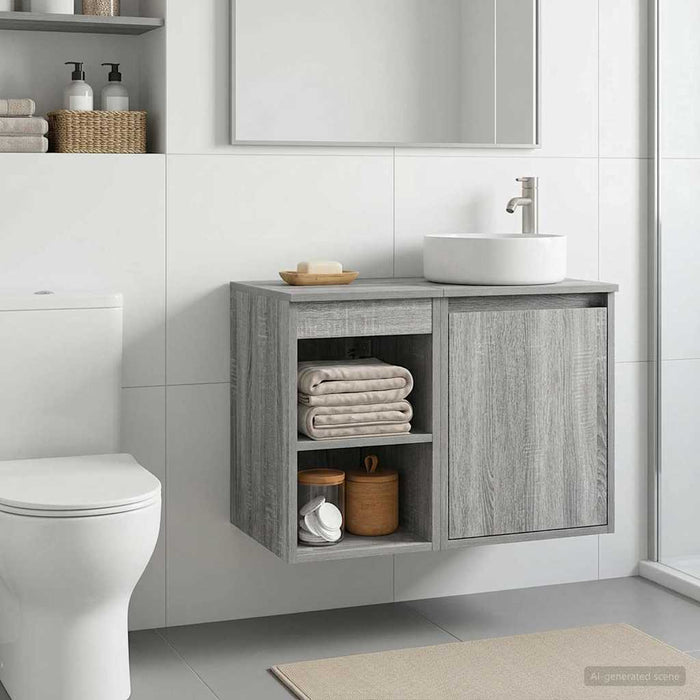 Dulap de Baie Între Sonoma gri 30 x 44,5 x 50 cm Lemn prelucrat - WALTI WALTI