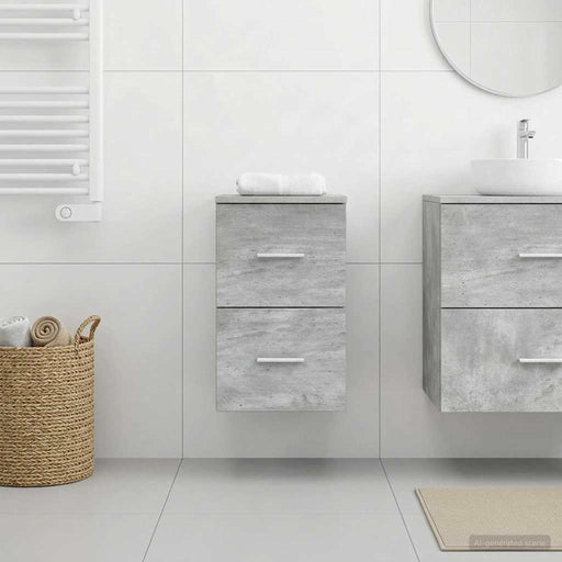 Dulap de Baie Între Gri Beton 30 x 35 x 50 cm Lemn prelucrat - WALTI WALTI