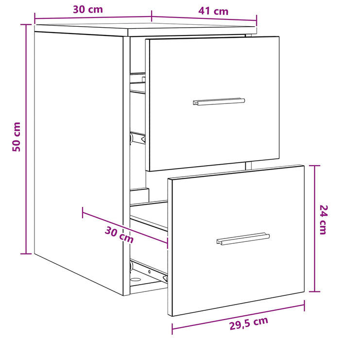 Dulap de Baie Între Gri Beton 30 x 41 x 50 cm Lemn prelucrat - WALTI WALTI