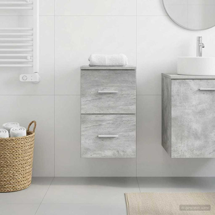 Dulap de Baie Între Gri Beton 30 x 44,5 x 50 cm Lemn prelucrat - WALTI WALTI