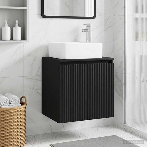 Vanitate cu chiuvetă montată pe perete Negru 53 x 35 x 63 cm - WALTI WALTI