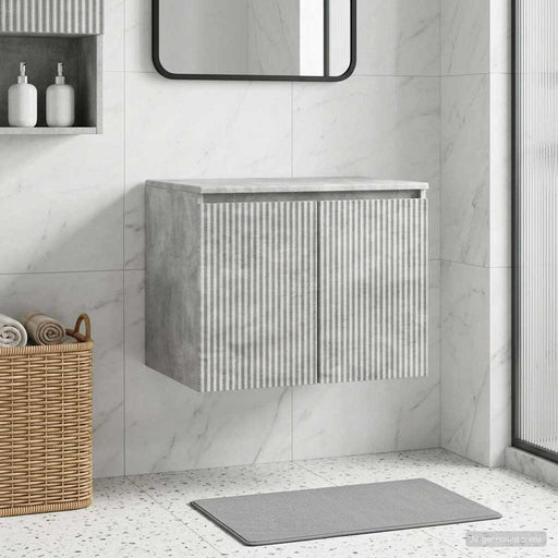 Dulap Bathroom Montat pe Perete Gri Beton 62,5 x 44,5 x 50 cm - WALTI WALTI