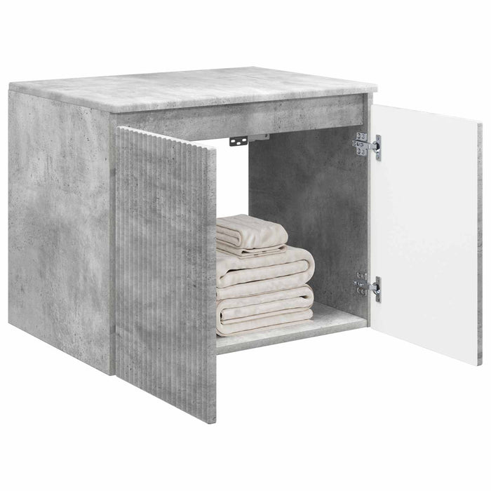 Dulap Bathroom Montat pe Perete Gri Beton 62,5 x 44,5 x 50 cm - WALTI WALTI