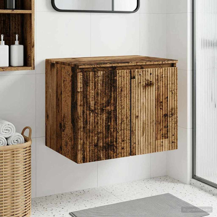 Dulap Bathroom Montat pe Perete Lemn vechi 62,5 x 44,5 x 50 cm - WALTI WALTI