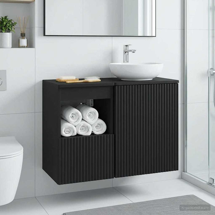 Dulap de Baie Negru 30 x 35 x 50 cm Lemn prelucrat - WALTI WALTI