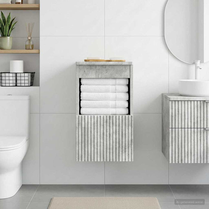 Dulap de Baie Gri Beton 30 x 35 x 50 cm Lemn prelucrat - WALTI WALTI