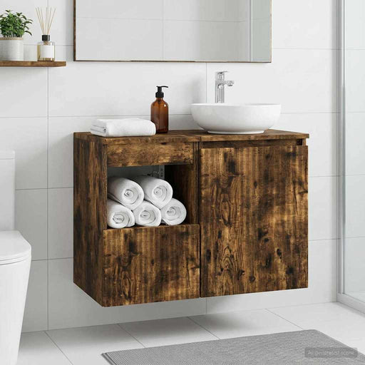 Dulap de Baie Stejar fumuriu 30 x 35 x 50 cm Lemn prelucrat - WALTI WALTI