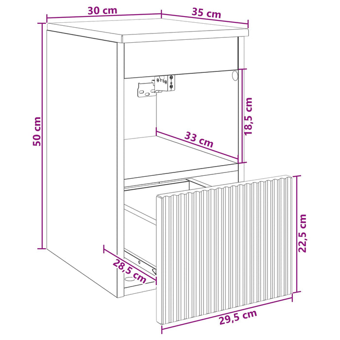 Dulap de Baie Stejar fumuriu 30 x 35 x 50 cm Lemn prelucrat - WALTI WALTI