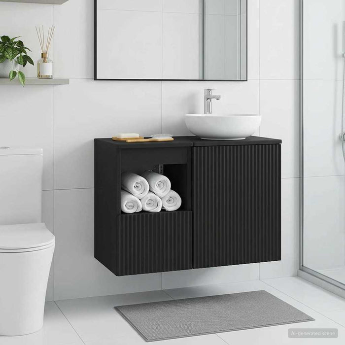 Dulap de Baie Negru 30 x 41 x 50 cm Lemn prelucrat - WALTI WALTI