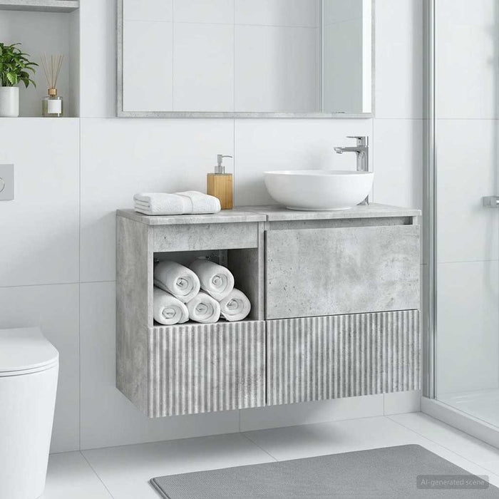 Dulap de Baie Gri Beton 30 x 41 x 50 cm Lemn prelucrat - WALTI WALTI