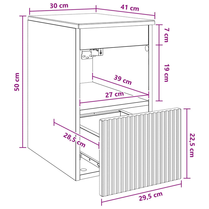 Dulap de Baie Gri Beton 30 x 41 x 50 cm Lemn prelucrat - WALTI WALTI