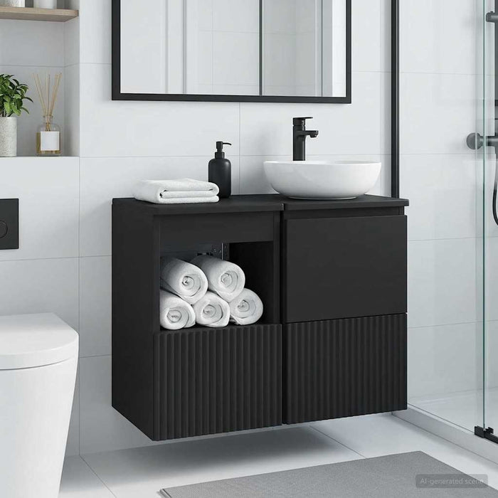 Dulap de Baie Negru 30 x 44,5 x 50 cm Lemn prelucrat - WALTI WALTI