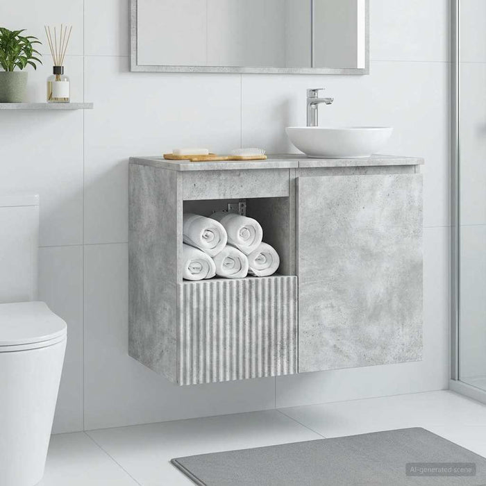 Dulap de Baie Gri Beton 30 x 44,5 x 50 cm Lemn prelucrat - WALTI WALTI