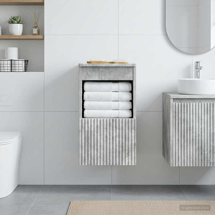 Dulap de Baie Gri Beton 30 x 44,5 x 50 cm Lemn prelucrat - WALTI WALTI