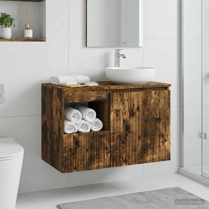 Dulap de Baie Stejar fumuriu 30 x 44,5 x 50 cm Lemn prelucrat - WALTI WALTI