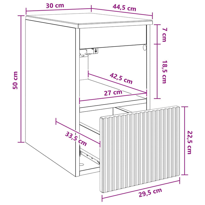 Dulap de Baie Stejar Artizanal 30 x 44,5 x 50 cm Lemn prelucrat WALTI