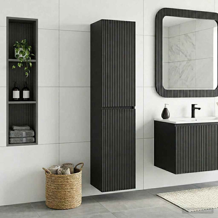 Dulap Bathroom Montat pe Perete Negru 33 x 34,5 x 160 cm - WALTI WALTI