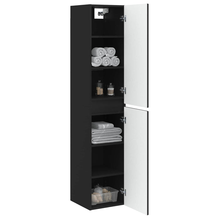Dulap Bathroom Montat pe Perete Negru 33 x 34,5 x 160 cm - WALTI WALTI