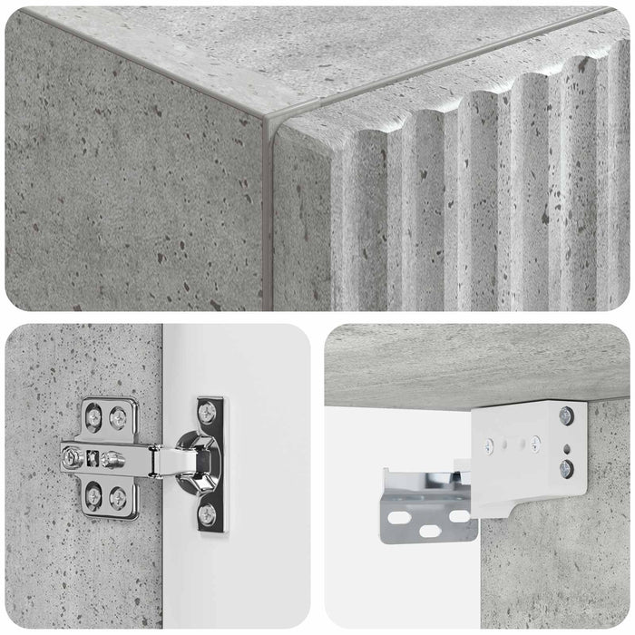 Dulap Bathroom Montat pe Perete Gri Beton 33 x 34,5 x 160 cm WALTI