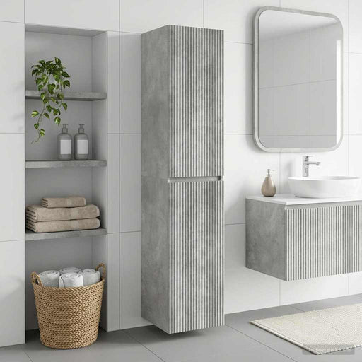 Dulap Bathroom Montat pe Perete Gri Beton 33 x 34,5 x 160 cm - WALTI WALTI
