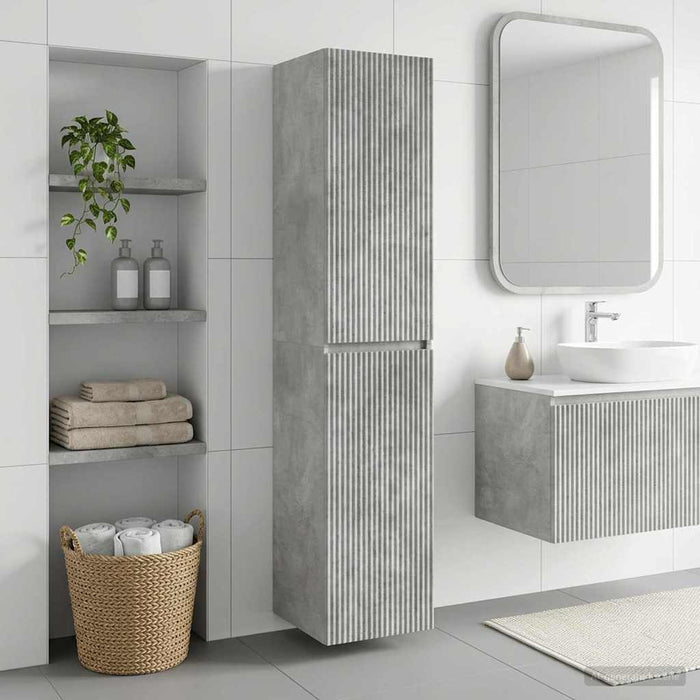 Dulap Bathroom Montat pe Perete Gri Beton 33 x 34,5 x 160 cm - WALTI WALTI