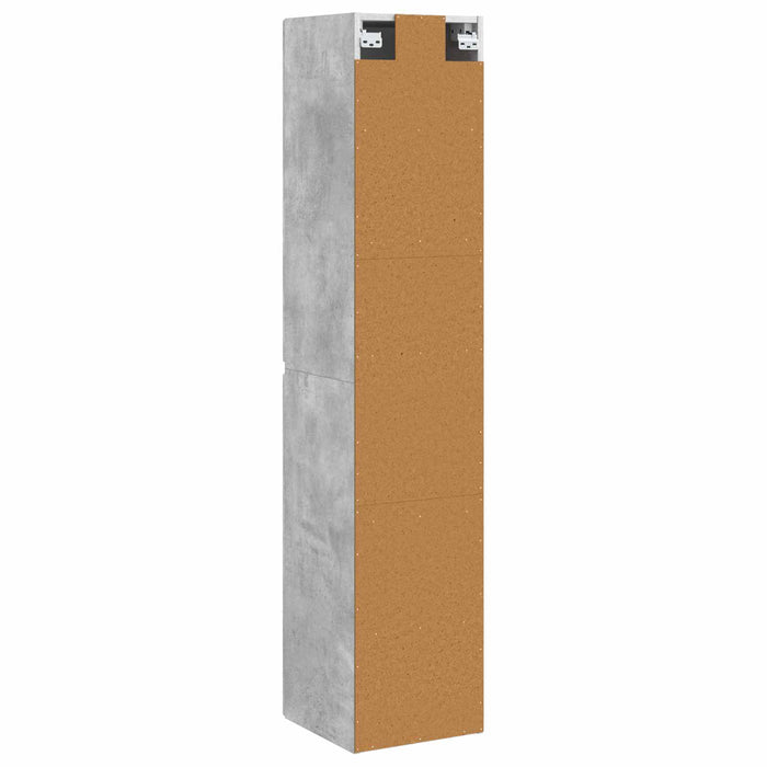 Dulap Bathroom Montat pe Perete Gri Beton 33 x 34,5 x 160 cm WALTI