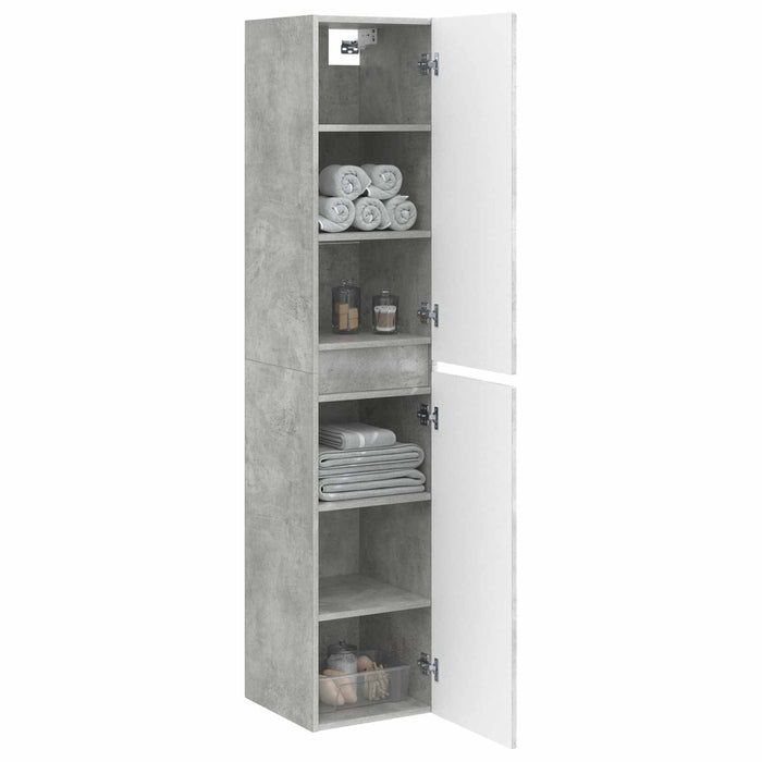 Dulap Bathroom Montat pe Perete Gri Beton 33 x 34,5 x 160 cm WALTI