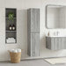 Dulap Bathroom Montat pe Perete Sonoma gri 33 x 34,5 x 160 cm - WALTI WALTI