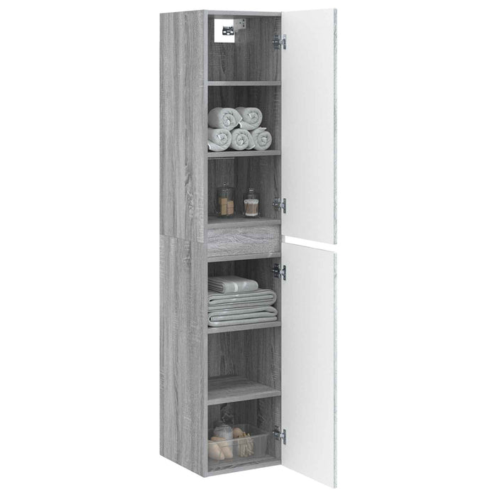 Dulap Bathroom Montat pe Perete Sonoma gri 33 x 34,5 x 160 cm - WALTI WALTI