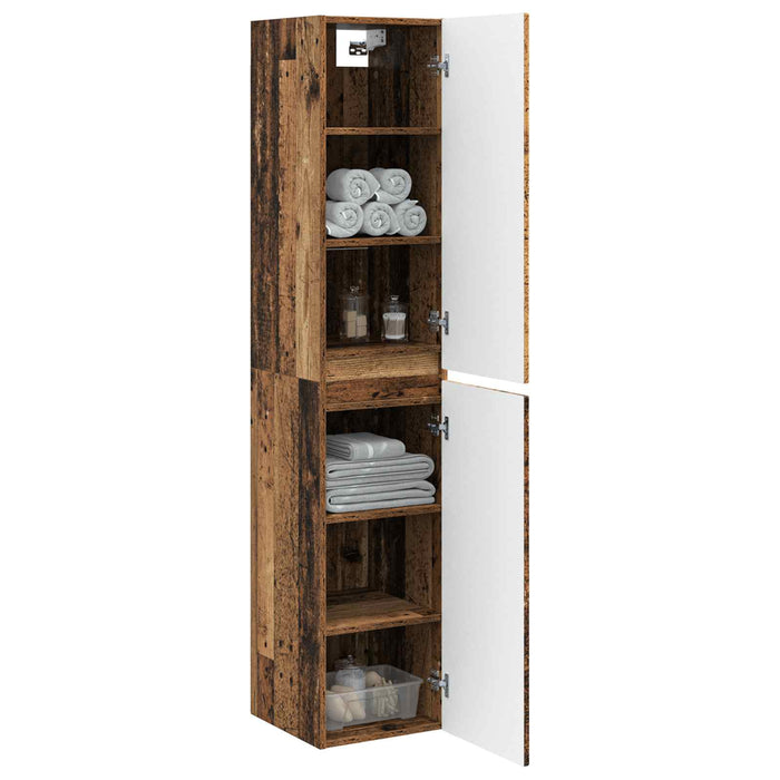 Dulap Bathroom Montat pe Perete Lemn vechi 33 x 34,5 x 160 cm - WALTI WALTI