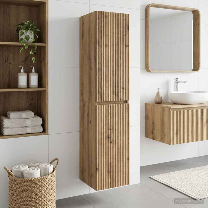 Dulap Bathroom Montat pe Perete Stejar Artizanal - WALTI WALTI
