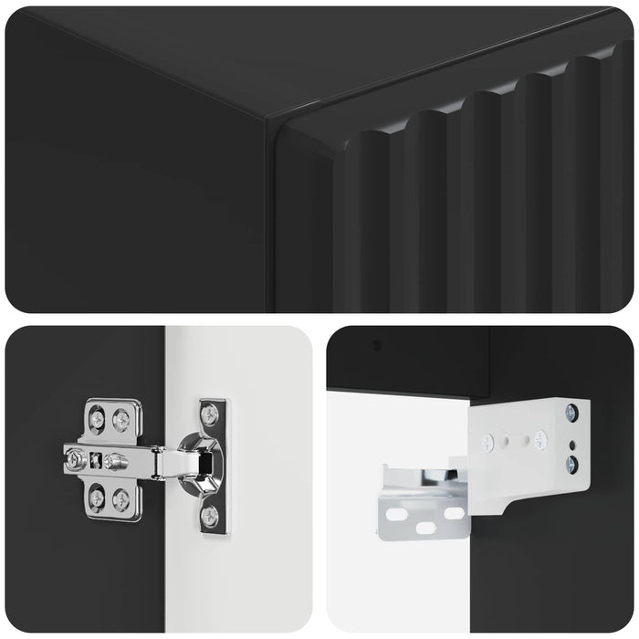 Dulap Bathroom Montat pe Perete Negru 33 x 34,5 x 100 cm - WALTI WALTI