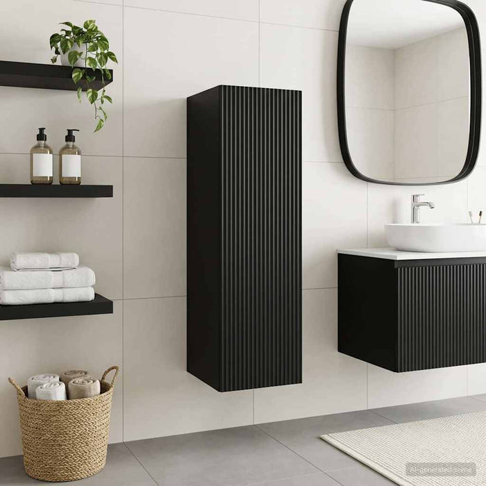 Dulap Bathroom Montat pe Perete Negru 33 x 34,5 x 100 cm - WALTI WALTI