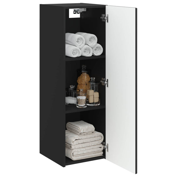 Dulap Bathroom Montat pe Perete Negru 33 x 34,5 x 100 cm - WALTI WALTI