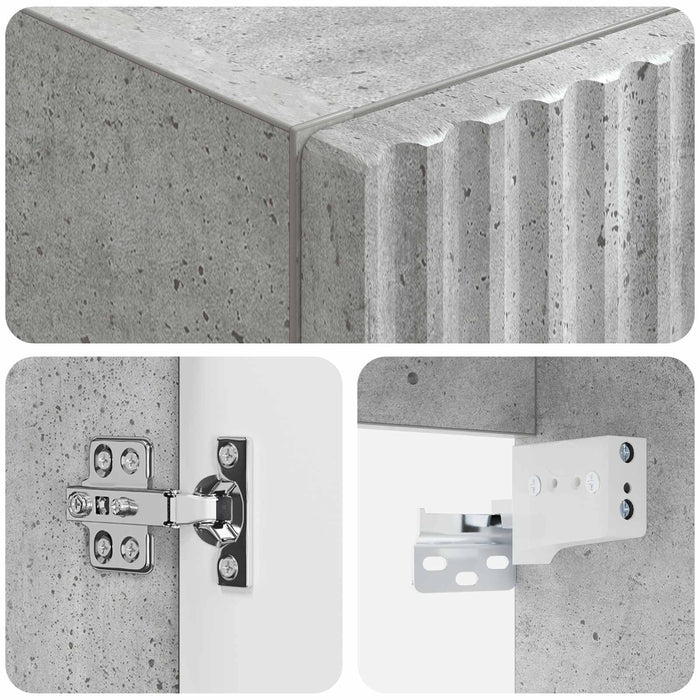 Dulap Bathroom Montat pe Perete Gri Beton 33 x 34,5 x 100 cm - WALTI WALTI